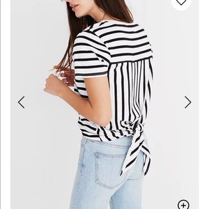 Madewell Striped tie back tee